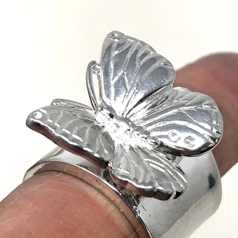 Butterfly Ring Band Sz 5 Aluminum Arthur Court Signed Jewelry
